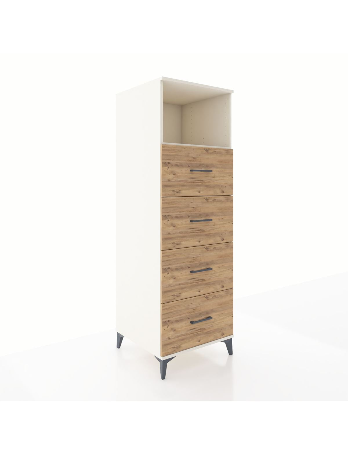 Kronos Dolap Tek Raflı 4 Çekmeceli 60x59x182 Aytaşı-Çam