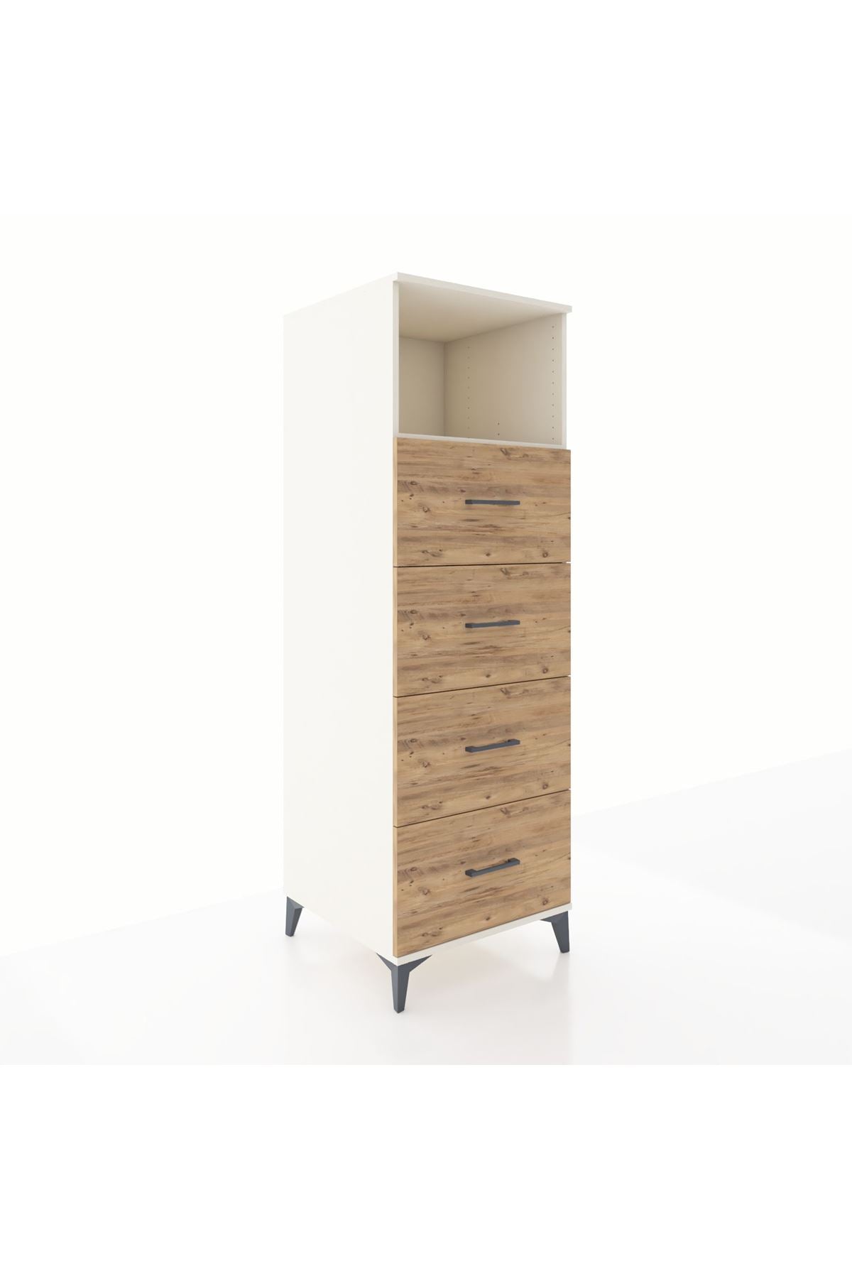 Kronos Dolap Tek Raflı 4 Çekmeceli 60x59x182 Aytaşı-Çam