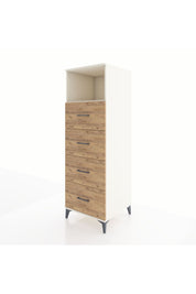 Kronos Dolap Tek Raflı 4 Çekmeceli 60x59x182 Aytaşı-Çam