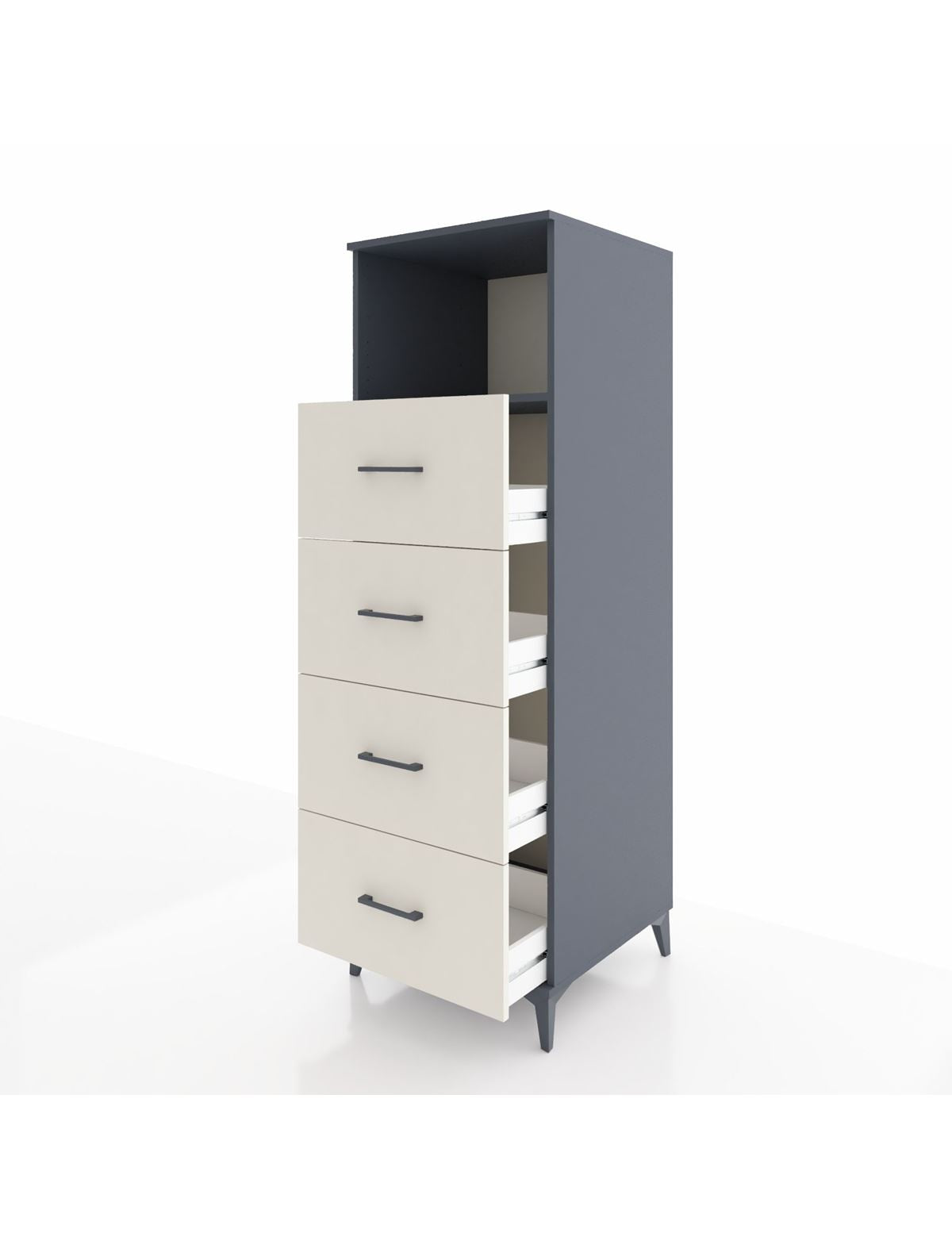 Kronos Dolap Tek Raflı 4 Çekmeceli 60x59x182 - S89M053V4C