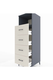 Kronos Dolap Tek Raflı 4 Çekmeceli 60x59x182 Antrasit-Aytaşı