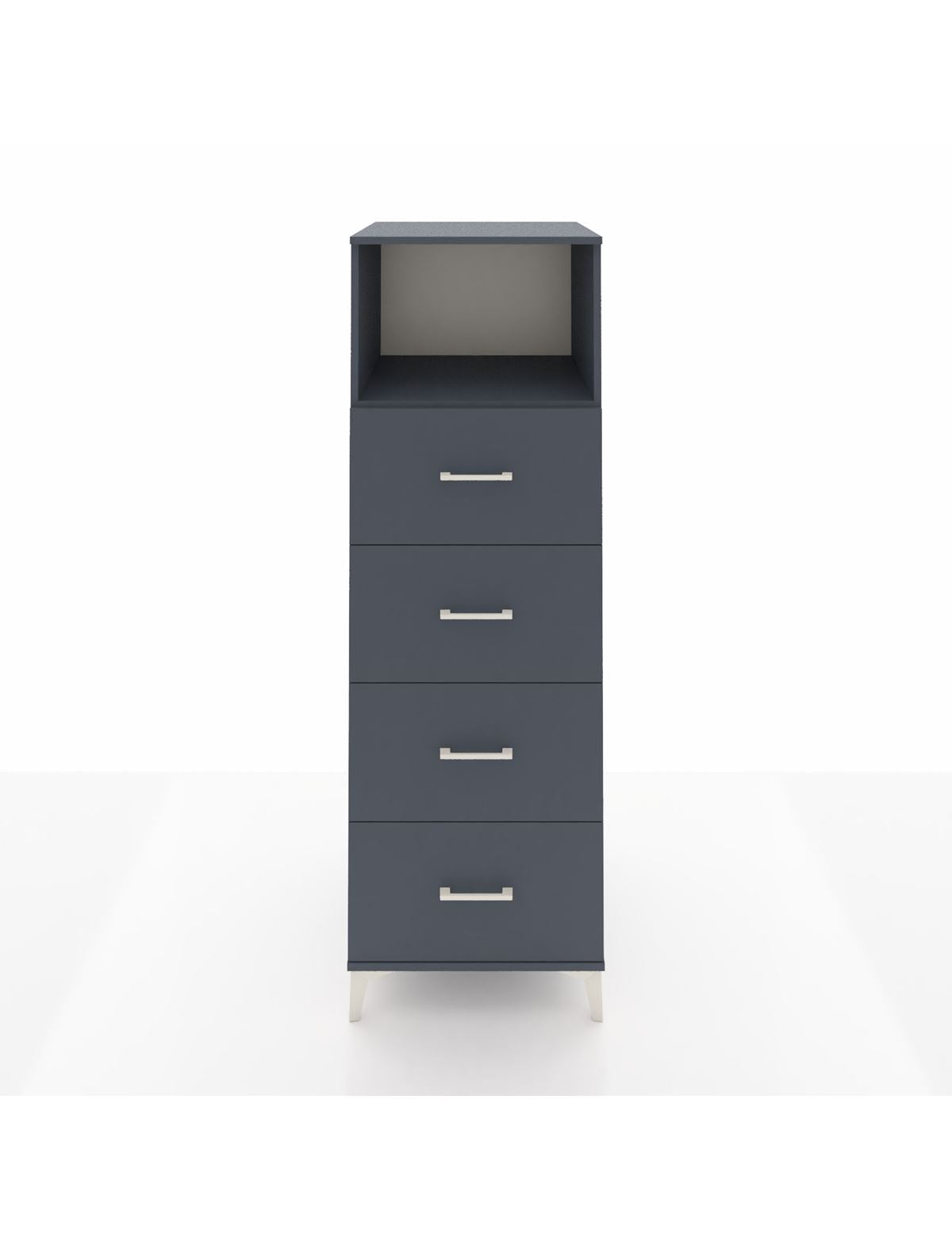 Kronos Dolap Tek Raflı 4 Çekmeceli 60x59x182 Antrasit-Antrasit