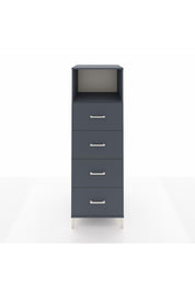 Kronos Dolap Tek Raflı 4 Çekmeceli 60x59x182 Antrasit-Antrasit