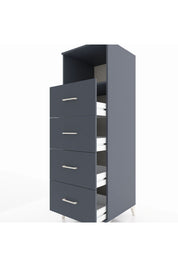 Kronos Dolap Tek Raflı 4 Çekmeceli 60x59x182 Antrasit-Antrasit