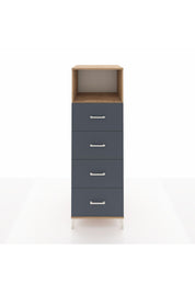 Kronos Dolap Tek Raflı 4 Çekmeceli 60x59x182 Çam-Antrasit