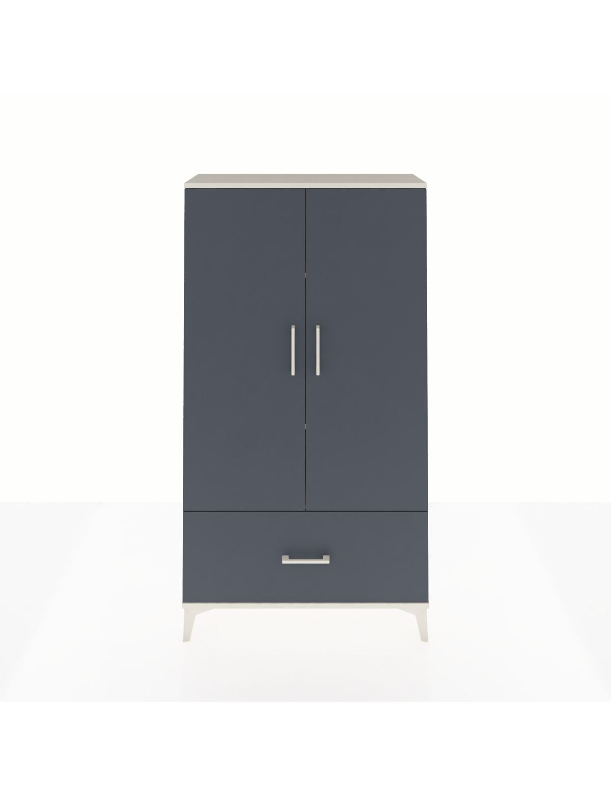 Arges Dolap 3 Raflı Tek Çekmeceli 2 Kapaklı 88x30x163 Aytaşı-Antrasit