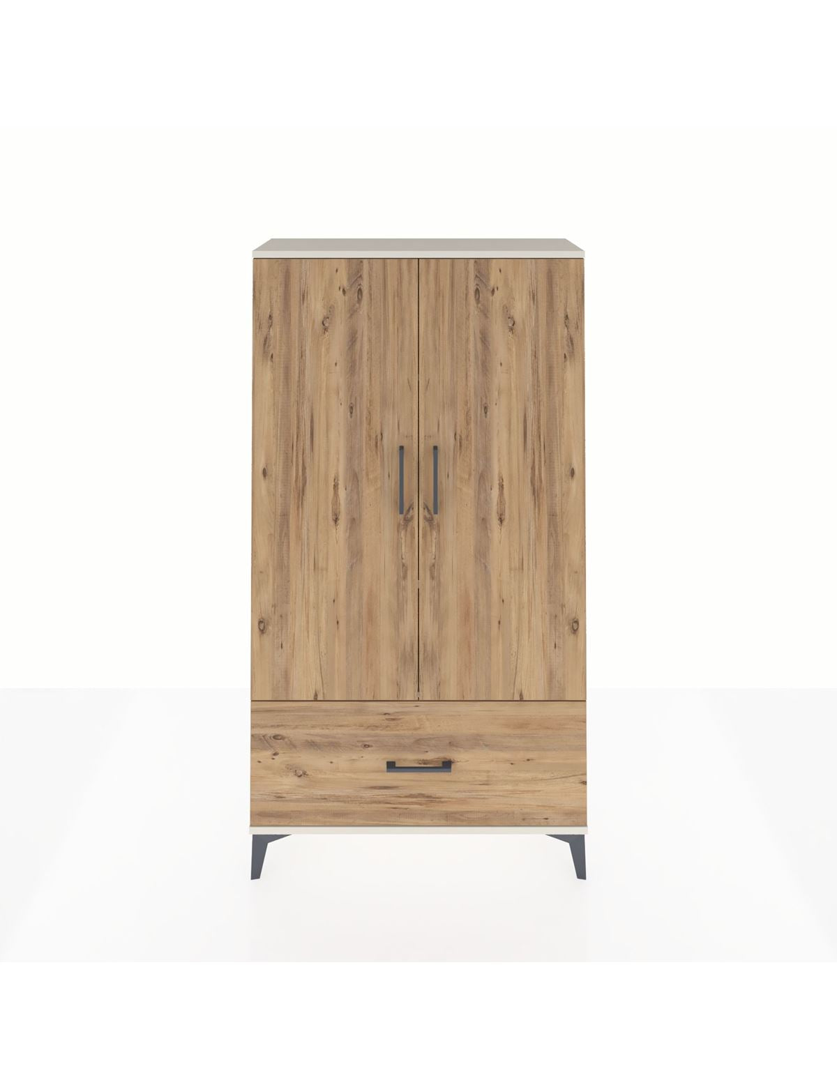 Arges Dolap 3 Raflı Tek Çekmeceli 2 Kapaklı 88x30x163 Aytaşı-Çam