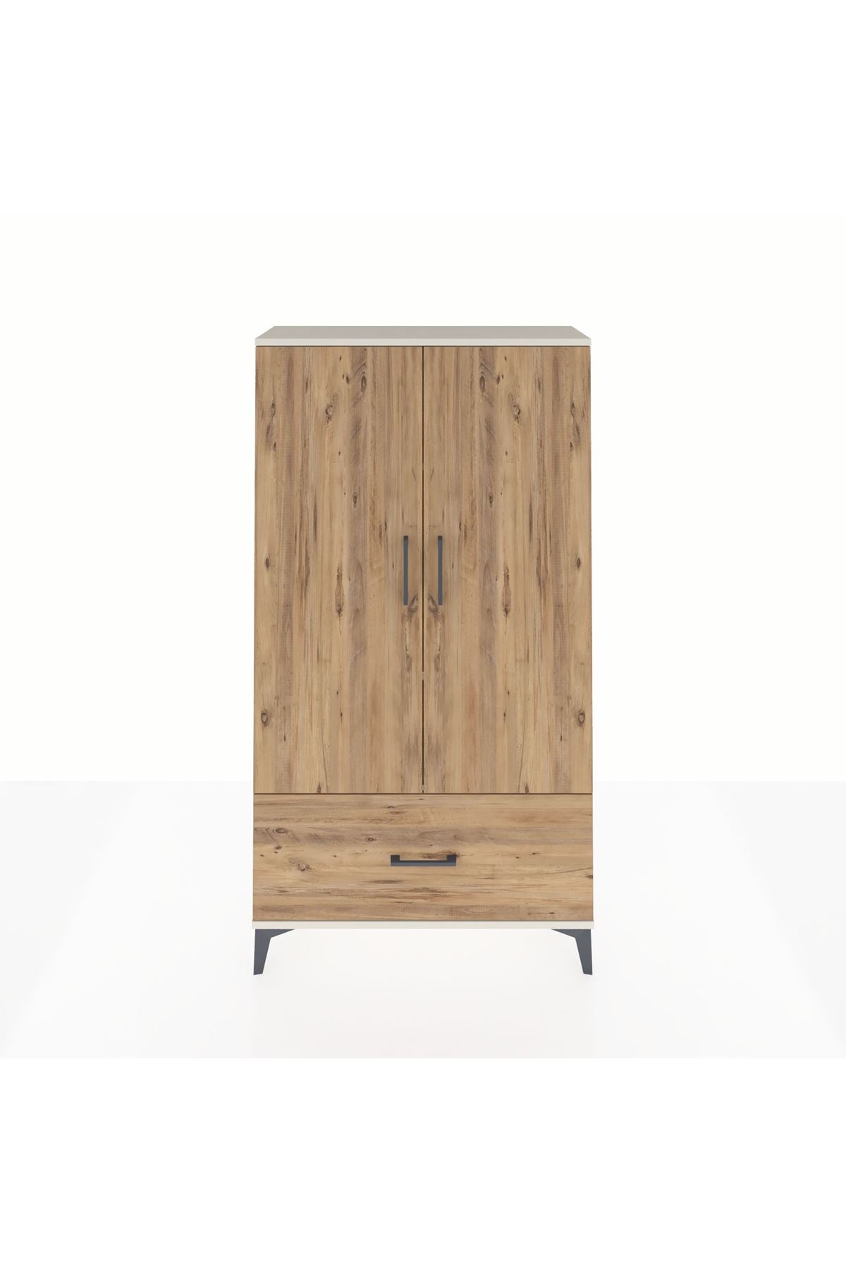 Arges Dolap 3 Raflı Tek Çekmeceli 2 Kapaklı 88x30x163 Aytaşı-Çam