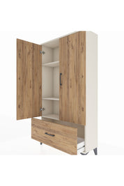 Arges Dolap 3 Raflı Tek Çekmeceli 2 Kapaklı 88x30x163 Aytaşı-Çam