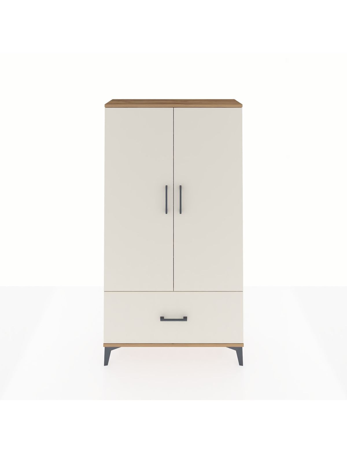 Arges Dolap 3 Raflı Tek Çekmeceli 2 Kapaklı 88x30x163 Çam-Aytaşı