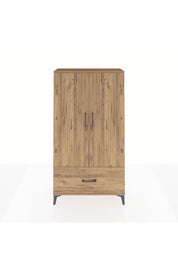 Arges Dolap 3 Raflı Tek Çekmeceli 2 Kapaklı 88x30x163 Çam-Çam