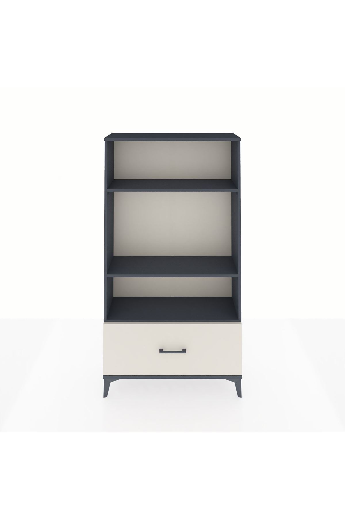 Arges Dolap 3 Raflı Tek Çekmeceli 88x30x163 Antrasit-Aytaşı
