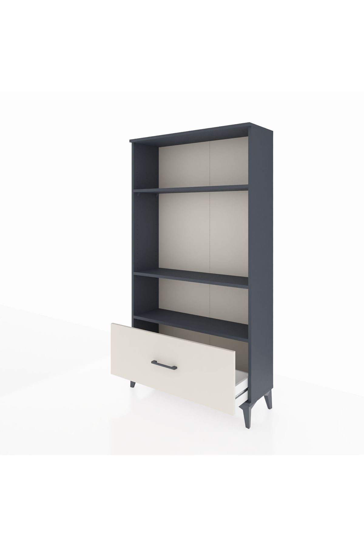 Arges Dolap 3 Raflı Tek Çekmeceli 88x30x163 Antrasit-Aytaşı