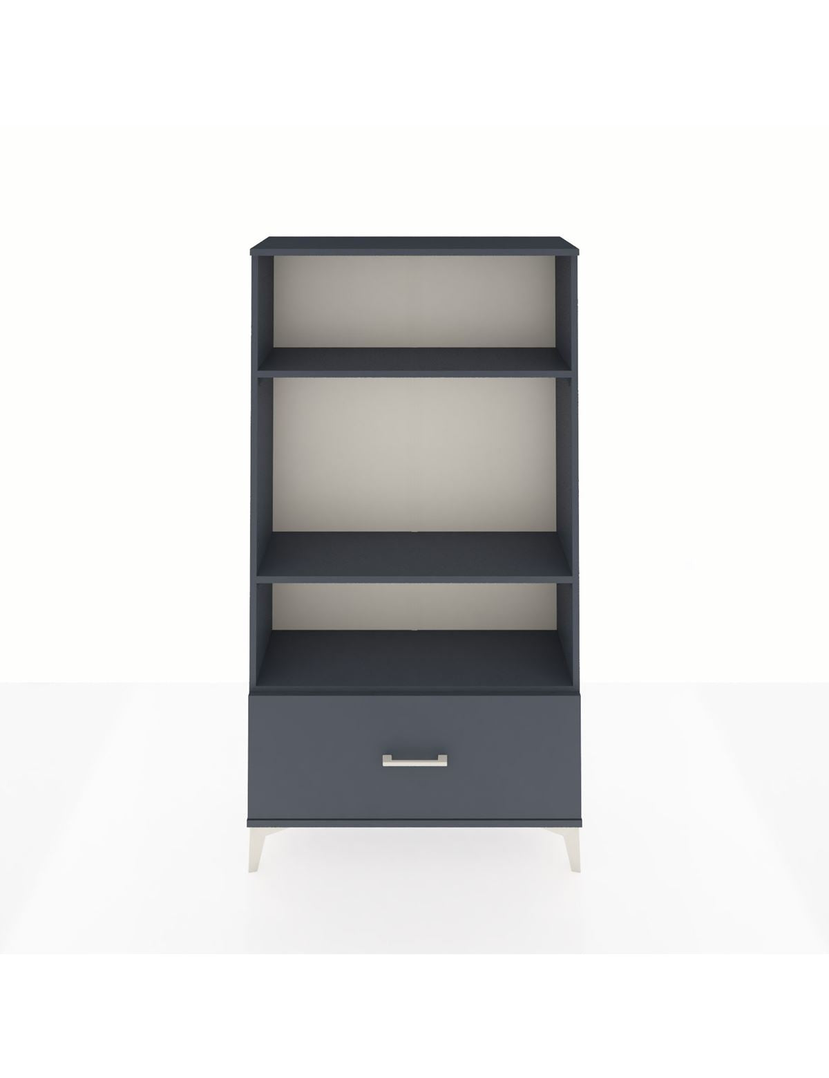 Arges Dolap 3 Raflı Tek Çekmeceli 88x30x163 Antrasit-Antrasit