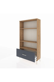 Arges Dolap 3 Raflı Tek Çekmeceli 88x30x163 Çam-Antrasit