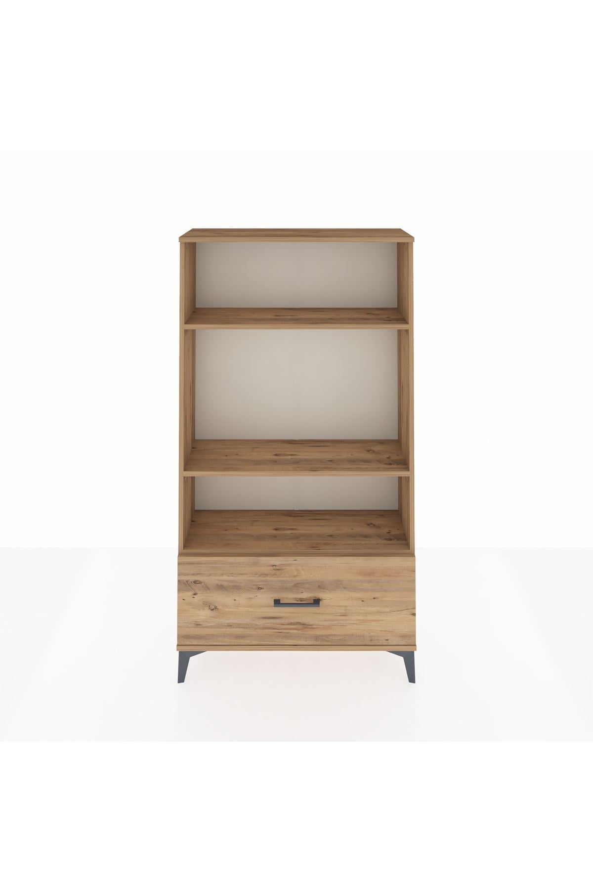 Arges Dolap 3 Raflı Tek Çekmeceli 88x30x163 Çam-Çam