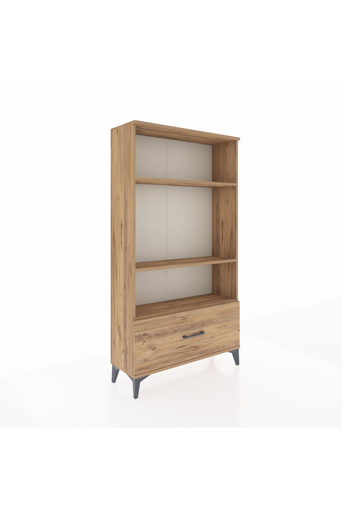 Arges Dolap 3 Raflı Tek Çekmeceli 88x30x163 Çam-Çam