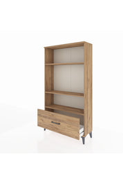 Arges Dolap 3 Raflı Tek Çekmeceli 88x30x163 Çam-Çam