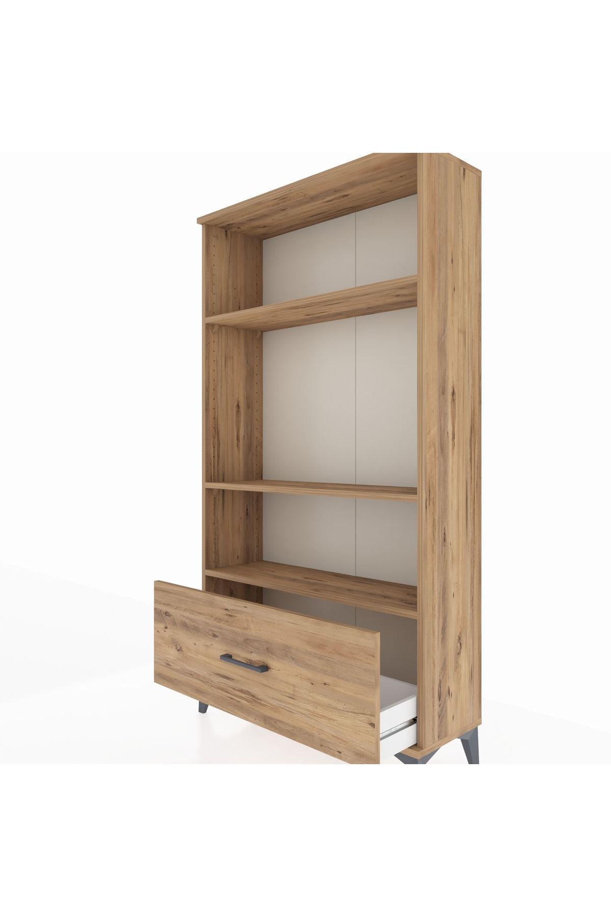 Arges Dolap 3 Raflı Tek Çekmeceli 88x30x163 Çam-Çam