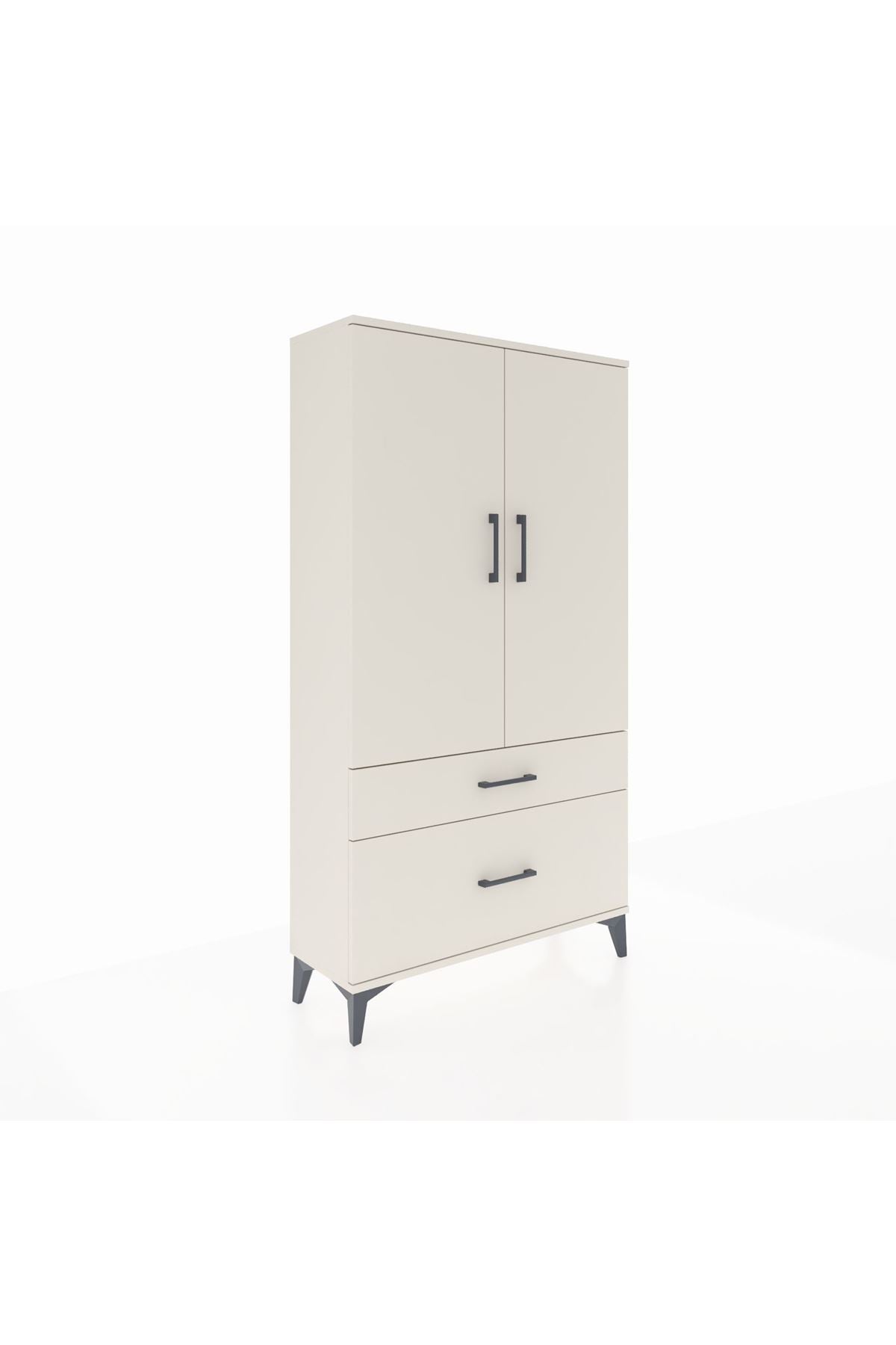 Arges Dolap 3 Raflı 2 Çekmeceli 2 Kapaklı 88x30x163 Aytaşı-Aytaşı