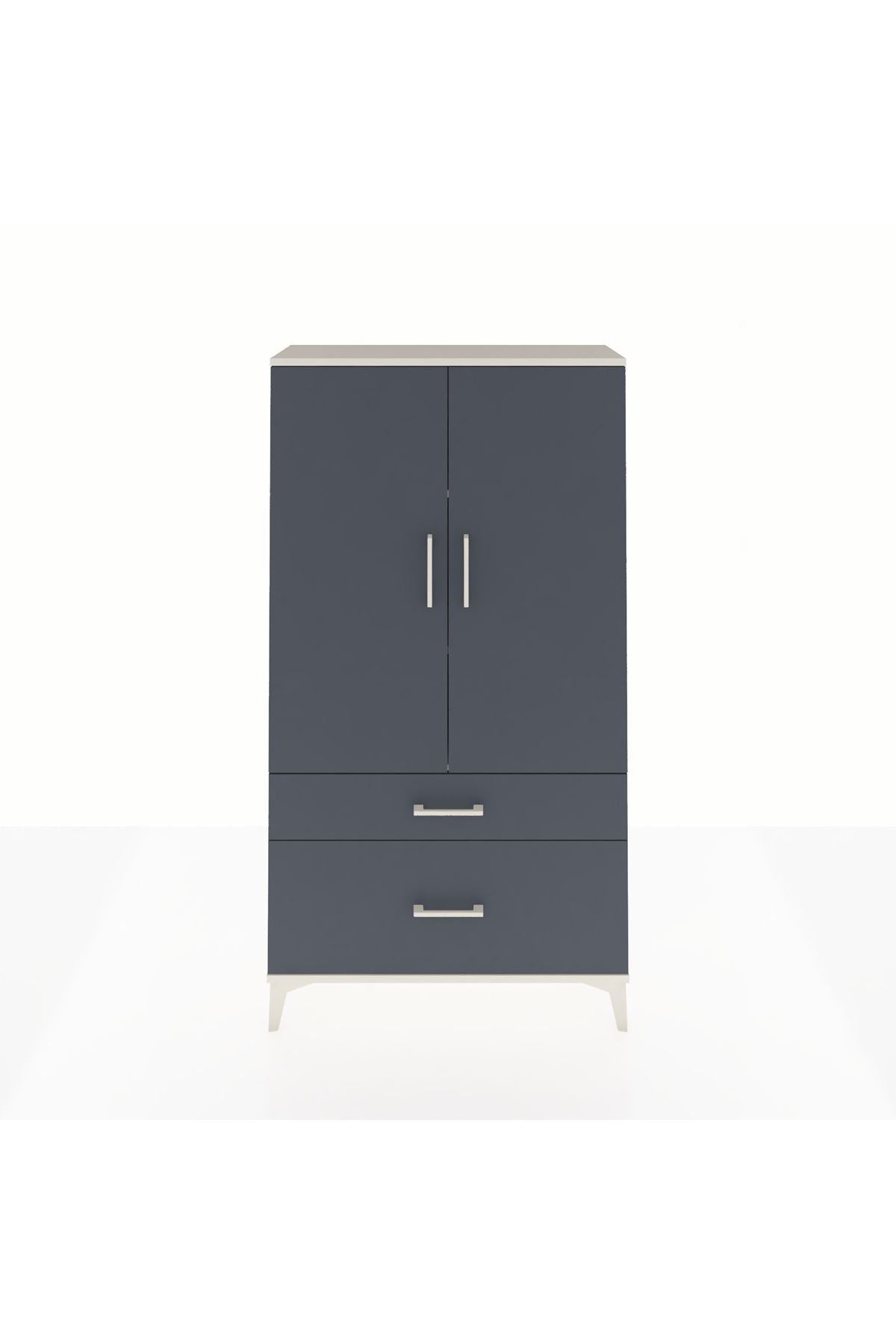 Arges Dolap 3 Raflı 2 Çekmeceli 2 Kapaklı 88x30x163 Aytaşı-Antrasit