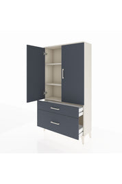 Arges Dolap 3 Raflı 2 Çekmeceli 2 Kapaklı 88x30x163 Aytaşı-Antrasit