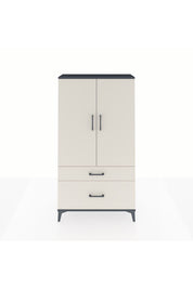 Arges Dolap 3 Raflı 2 Çekmeceli 2 Kapaklı 88x30x163 Antrasit-Aytaşı