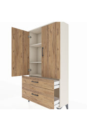 Arges Dolap 3 Raflı 2 Çekmeceli 2 Kapaklı 88x30x163 Aytaşı-Çam