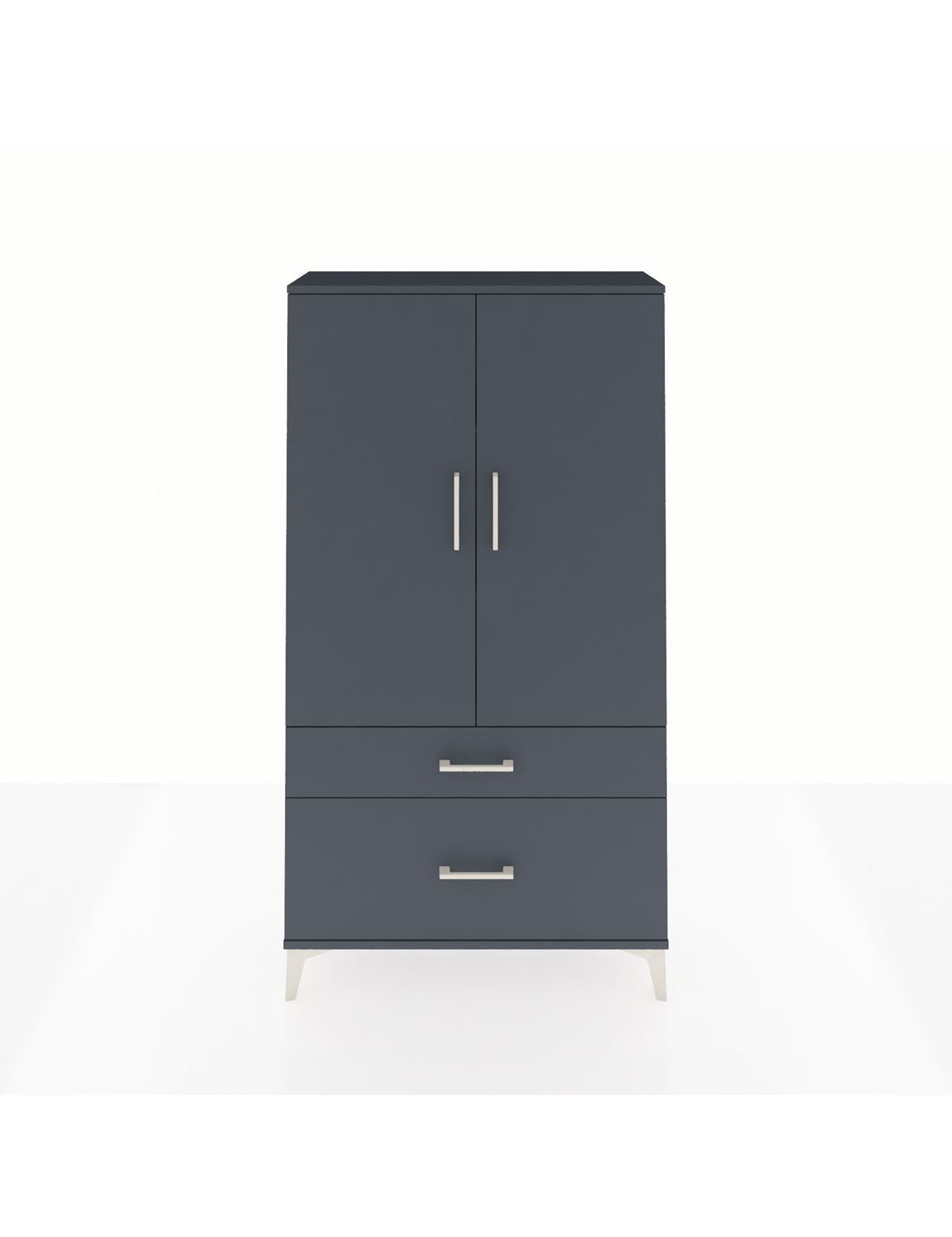 Arges Dolap 3 Raflı 2 Çekmeceli 2 Kapaklı 88x30x163 Antrasit-Antrasit