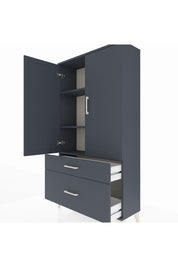 Arges Dolap 3 Raflı 2 Çekmeceli 2 Kapaklı 88x30x163 Antrasit-Antrasit