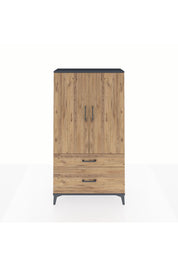 Arges Dolap 3 Raflı 2 Çekmeceli 2 Kapaklı 88x30x163 Antrasit-Çam