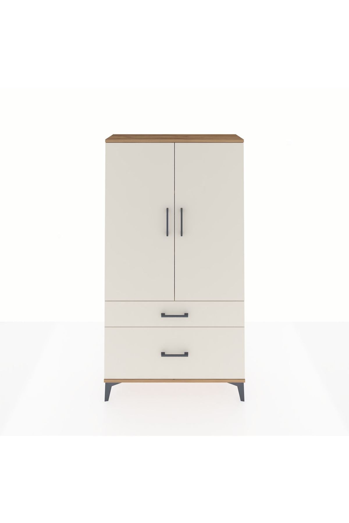 Arges Dolap 3 Raflı 2 Çekmeceli 2 Kapaklı 88x30x163 Çam-Aytaşı