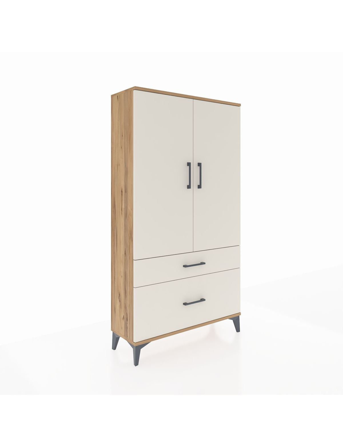 Arges Dolap 3 Raflı 2 Çekmeceli 2 Kapaklı 88x30x163 Çam-Aytaşı