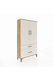 Arges Dolap 3 Raflı 2 Çekmeceli 2 Kapaklı 88x30x163 Çam-Aytaşı