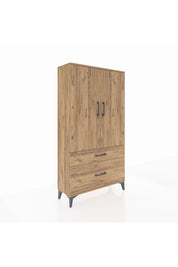 Arges Dolap 3 Raflı 2 Çekmeceli 2 Kapaklı 88x30x163 Çam-Çam