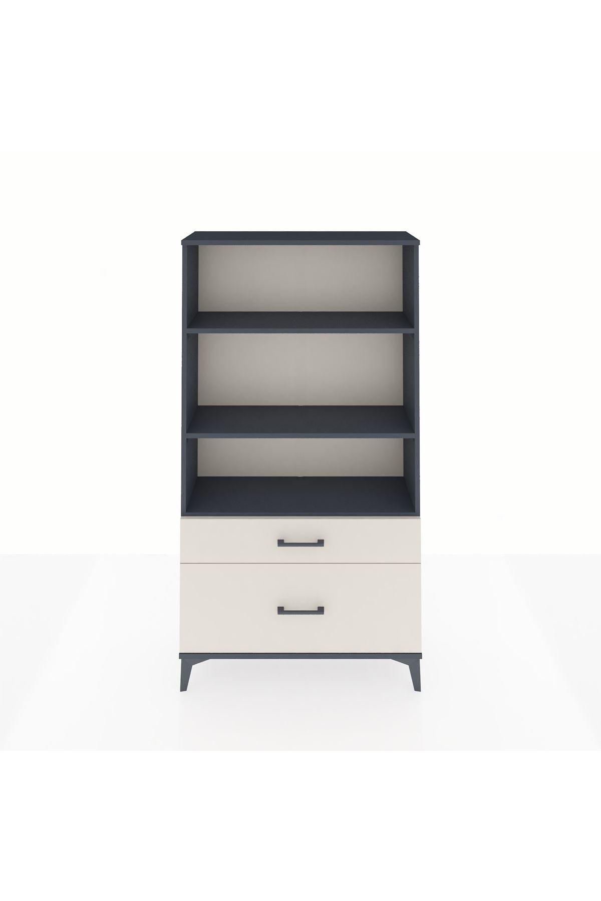Arges Dolap 3 Raflı 2 Çekmeceli 88x30x163 Antrasit-Aytaşı