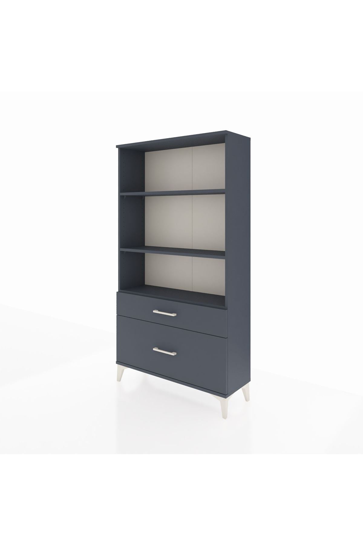 Arges Dolap 3 Raflı 2 Çekmeceli 88x30x163 Antrasit-Antrasit