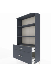 Arges Dolap 3 Raflı 2 Çekmeceli 88x30x163 Antrasit-Antrasit