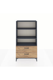 Arges Dolap 3 Raflı 2 Çekmeceli 88x30x163 Antrasit-Çam