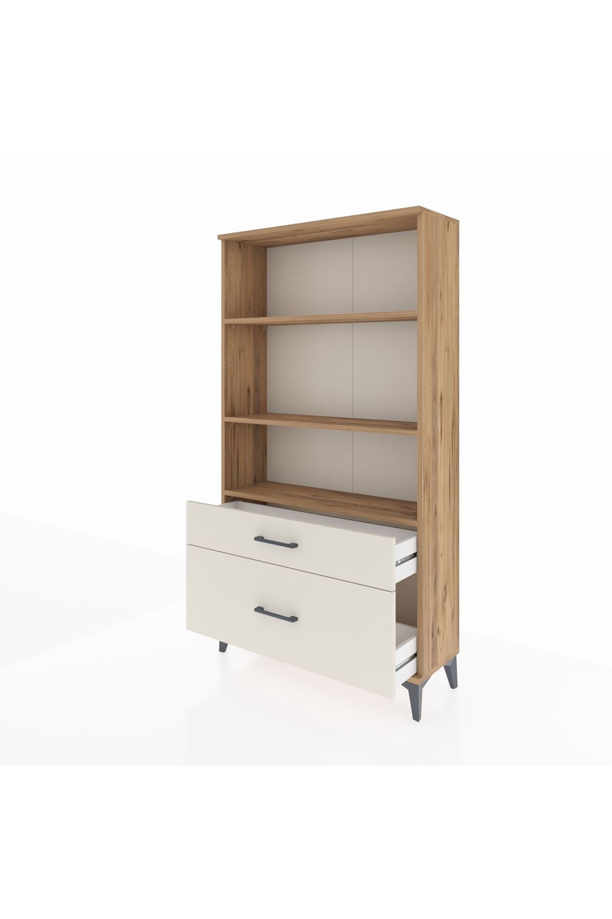 Arges Dolap 3 Raflı 2 Çekmeceli 88x30x163 Çam-Aytaşı