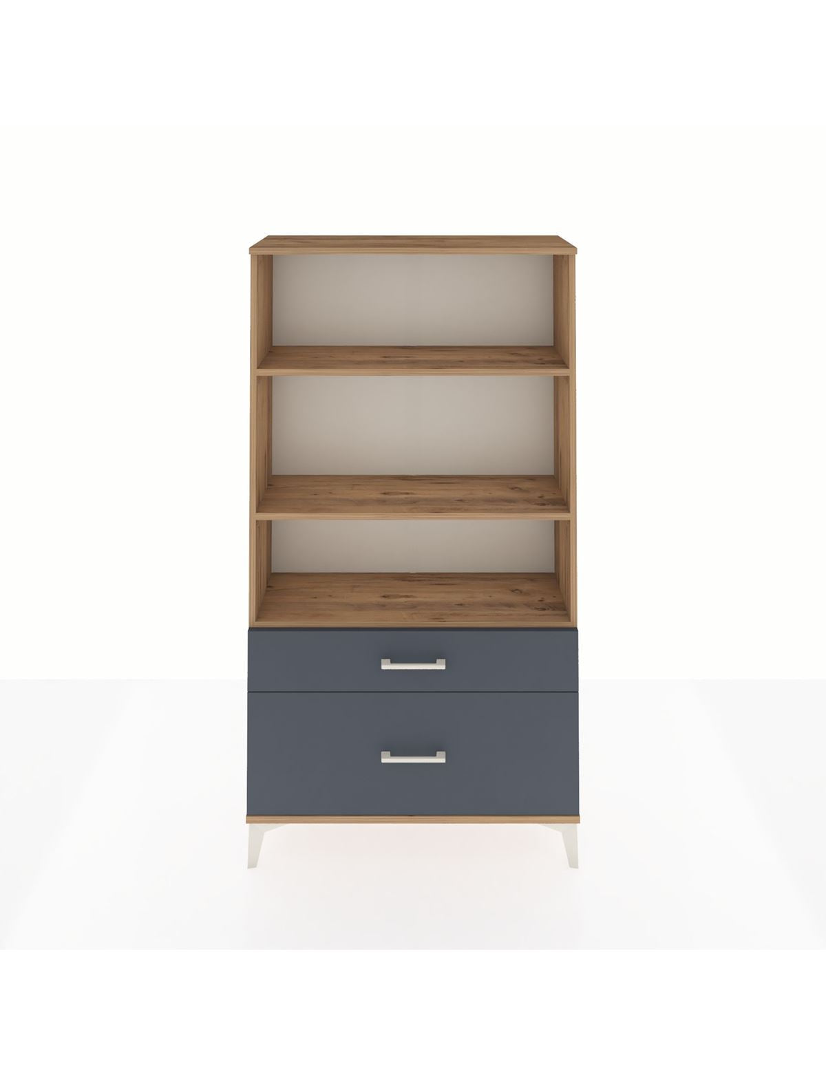 Arges Dolap 3 Raflı 2 Çekmeceli 88x30x163 Çam-Antrasit