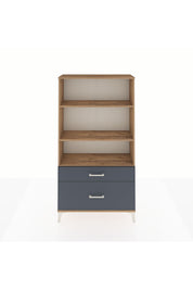 Arges Dolap 3 Raflı 2 Çekmeceli 88x30x163 Çam-Antrasit