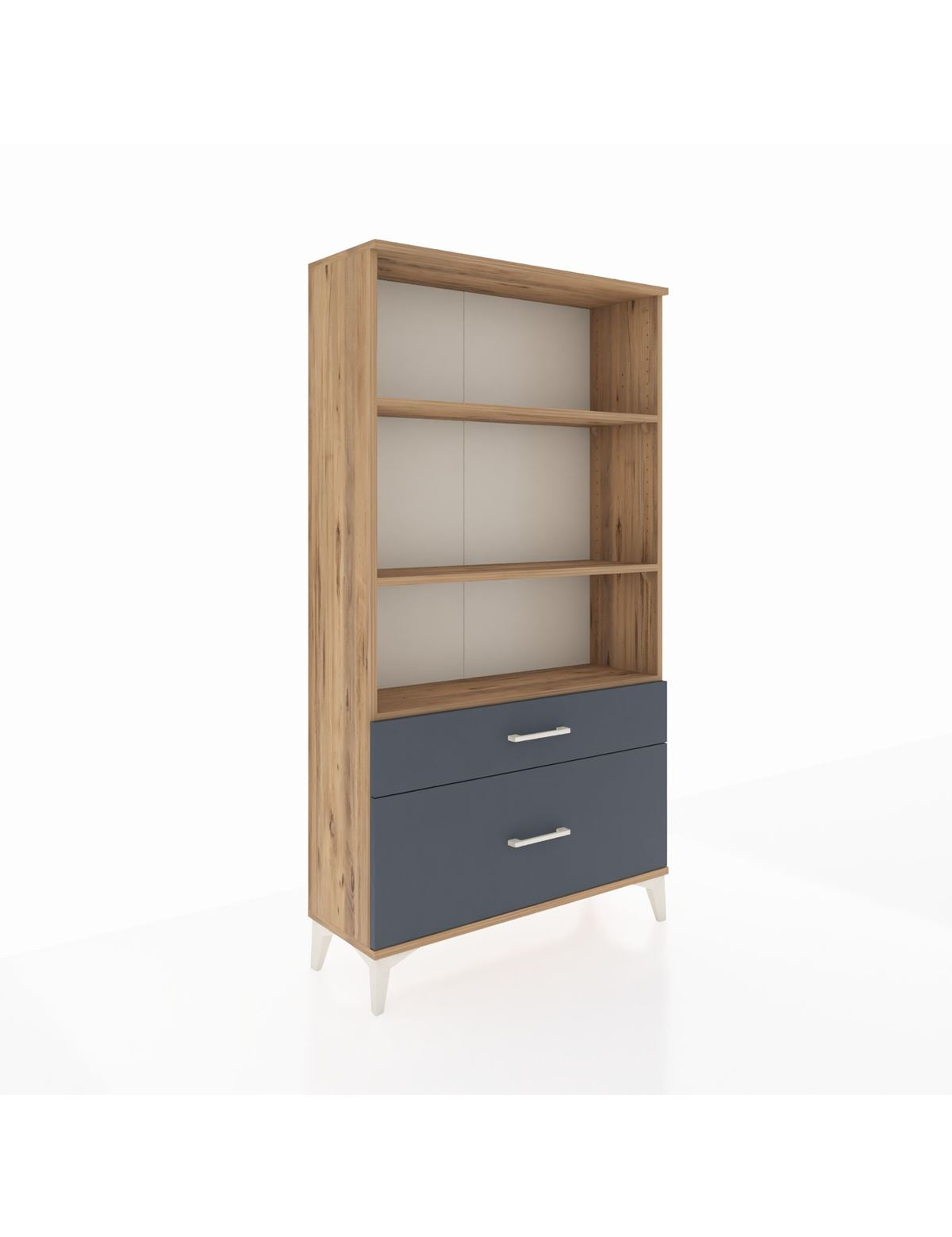 Arges Dolap 3 Raflı 2 Çekmeceli 88x30x163 Çam-Antrasit