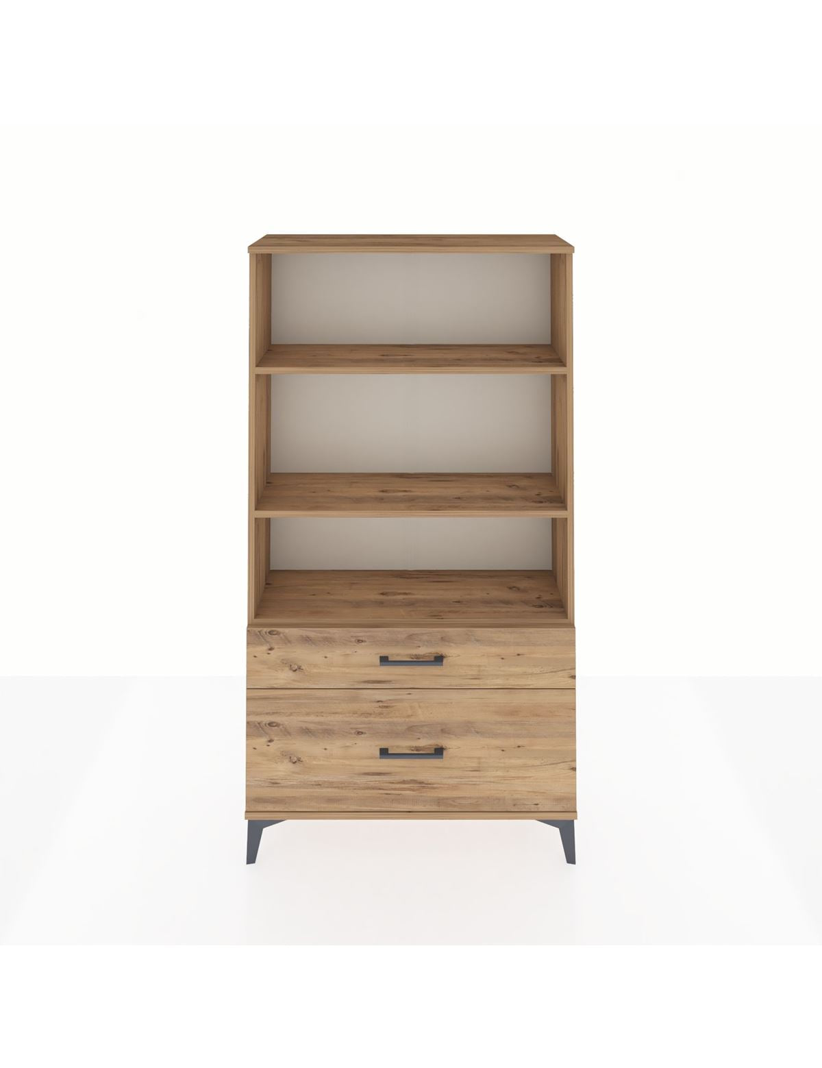 Arges Dolap 3 Raflı 2 Çekmeceli 88x30x163 Çam-Çam