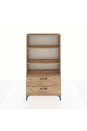 Arges Dolap 3 Raflı 2 Çekmeceli 88x30x163 Çam-Çam