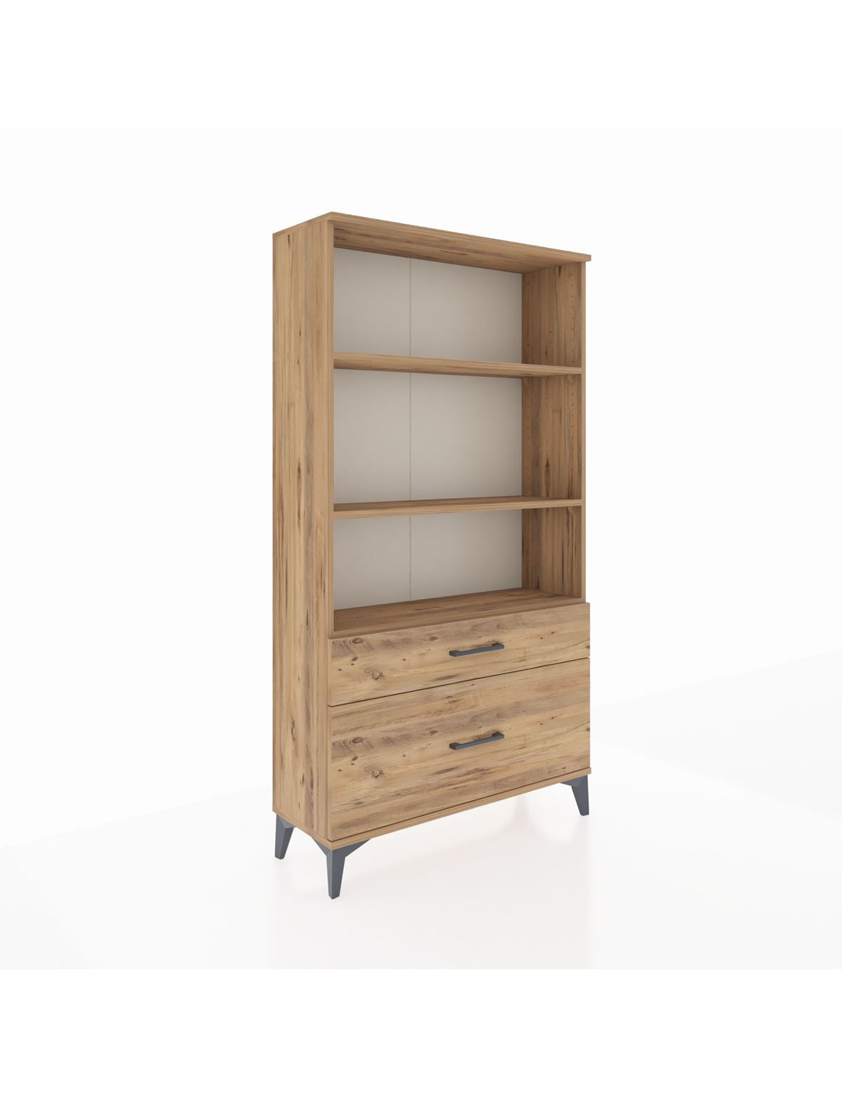 Arges Dolap 3 Raflı 2 Çekmeceli 88x30x163 Çam-Çam