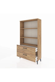 Arges Dolap 3 Raflı 2 Çekmeceli 88x30x163 Çam-Çam