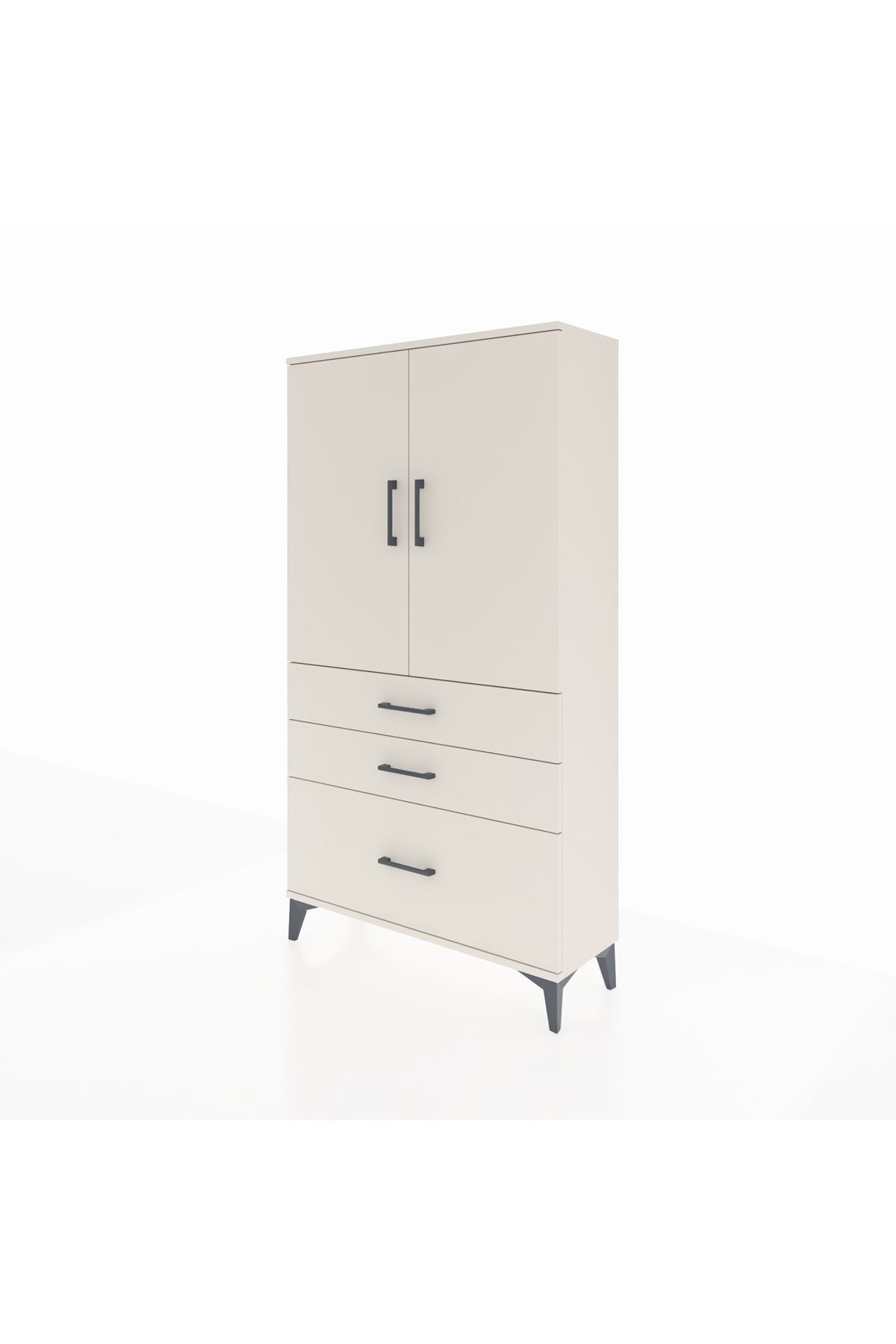 Arges Dolap 3 Raflı 3 Çekmeceli 2 Kapaklı 88x30x163 Aytaşı-Aytaşı