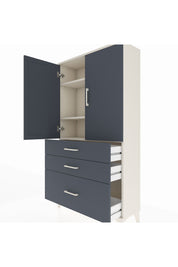 Arges Dolap 3 Raflı 3 Çekmeceli 2 Kapaklı 88x30x163 Aytaşı-Antrasit