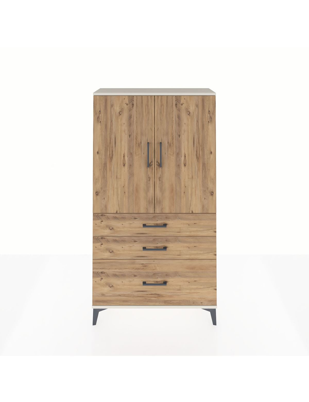 Arges Dolap 3 Raflı 3 Çekmeceli 2 Kapaklı 88x30x163 Aytaşı-Çam